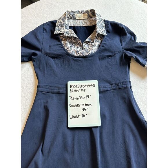 Tatiana & Natouchi Women's Navy/Cream Fit & Flare Paisley Size XL Dress - Picture 8 of 9